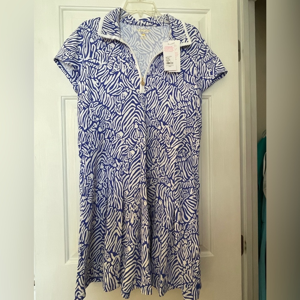 NWT Lilly Pulitzer size XL Alona Dress athletic style. Color: Martinique Blue - Picture 8 of 17